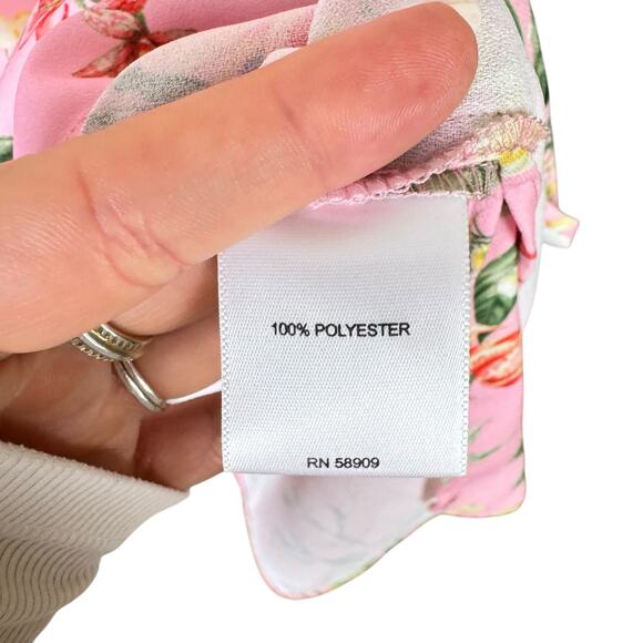 Gibson Latimer NWT Bubblegum Pink Floral Print Sleeveless Tunic Blouse Tank - Picture 12 of 13